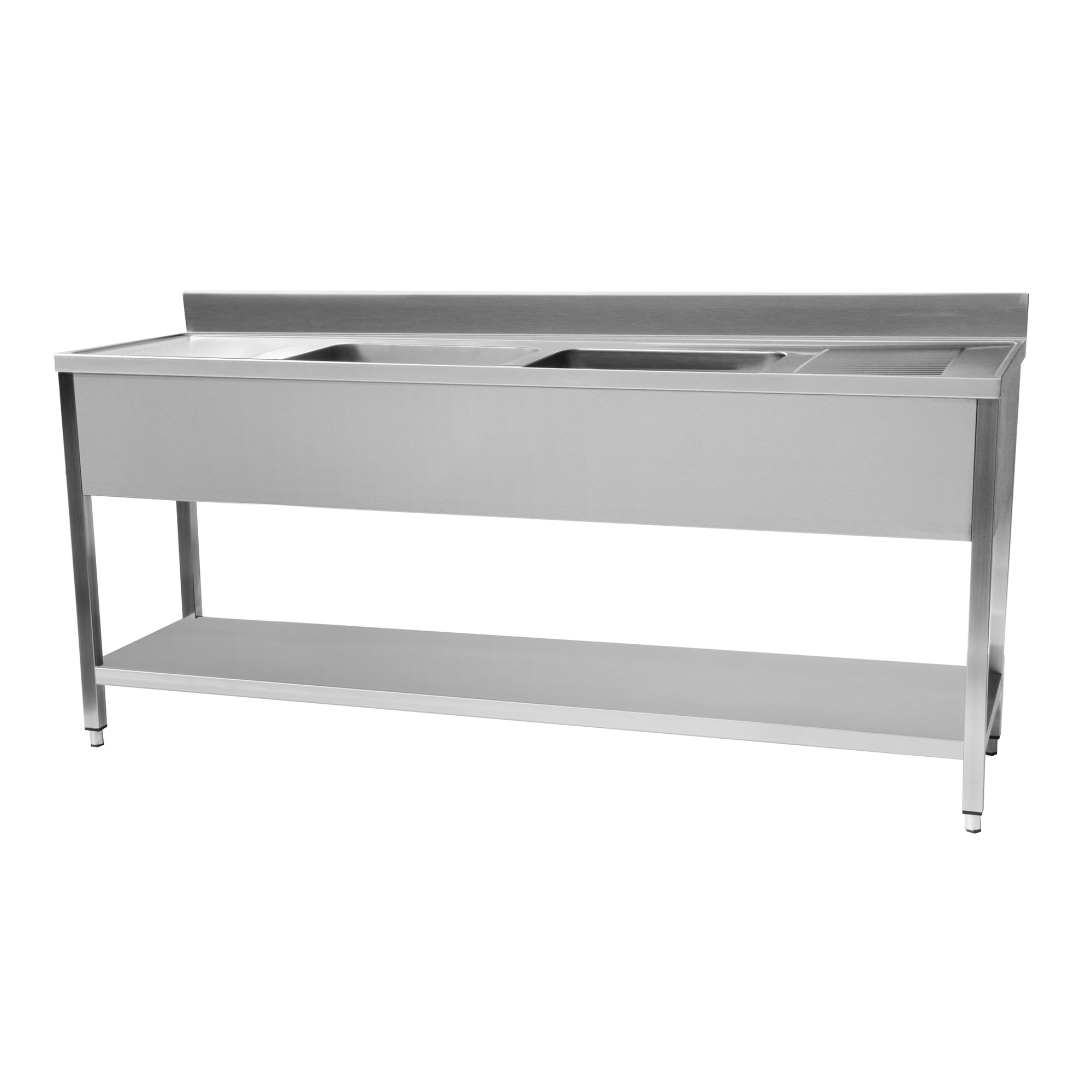 Plonge en inox Avec dosseret  2000x600x950 CUISTANCE-9010063-STSK206