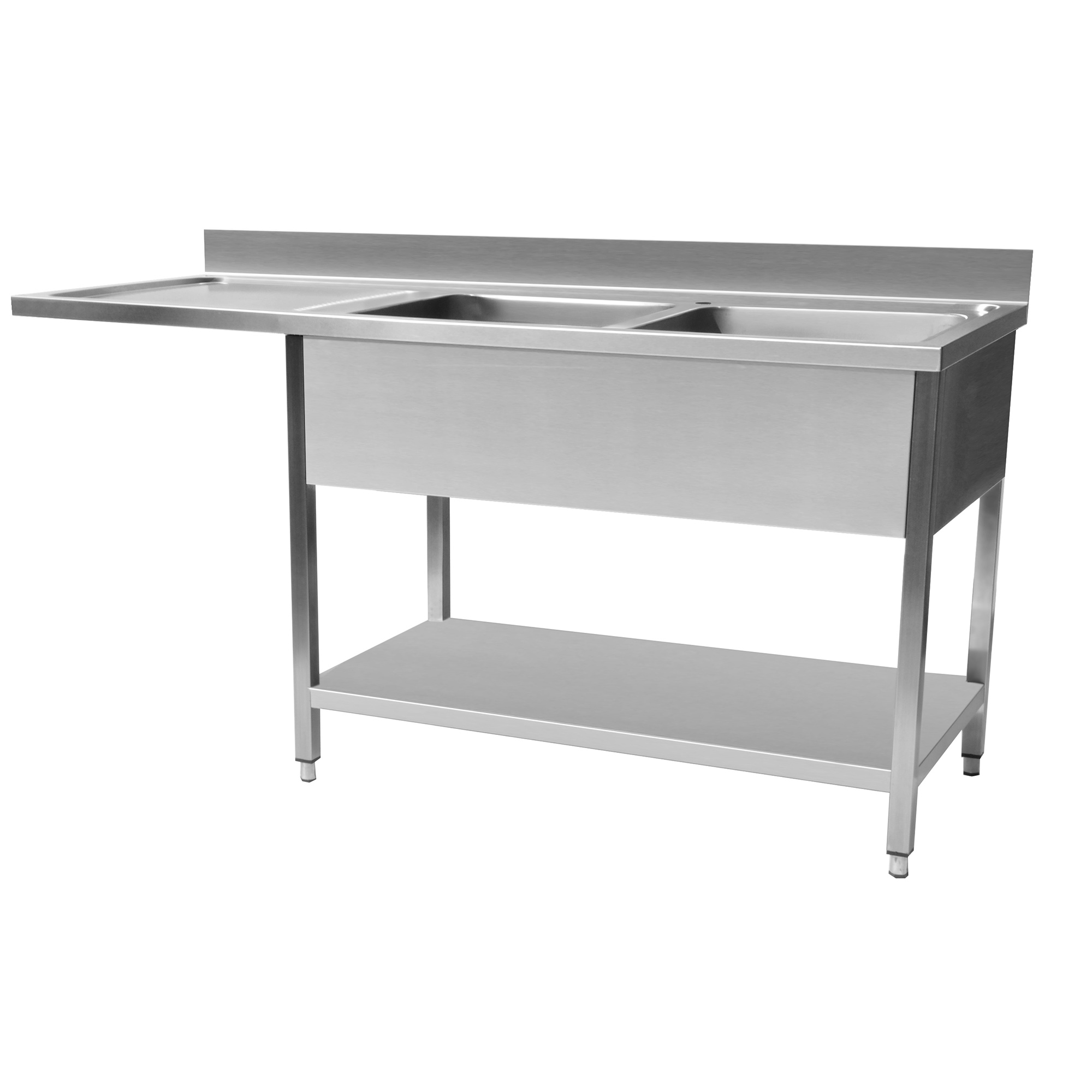 Plonge inox lave vaisselle Avec dosseret  1600x700x950 CUISTANCE-9010071-STSD167L