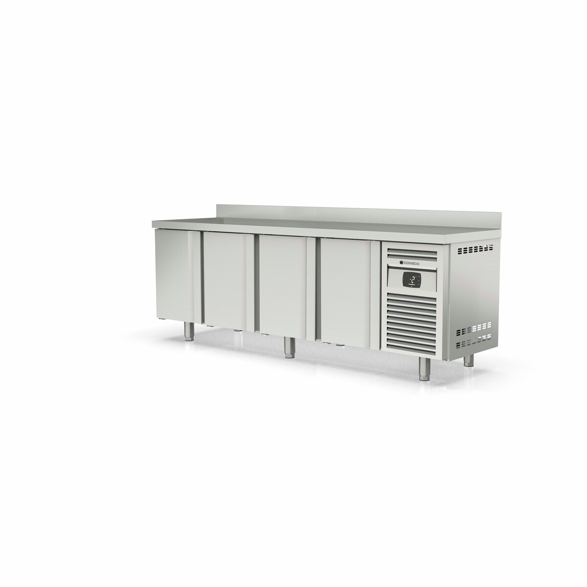 Meuble avec évier 600 positif - 4 portes pleines CORECO-MRSF-250