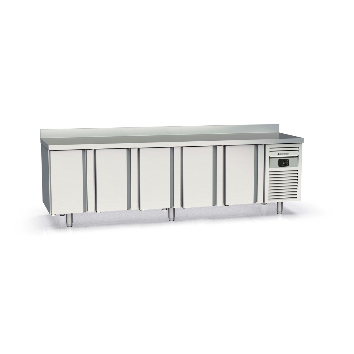 Meuble avec évier 700 positif - 5 portes pleines CORECO-MRGF-300