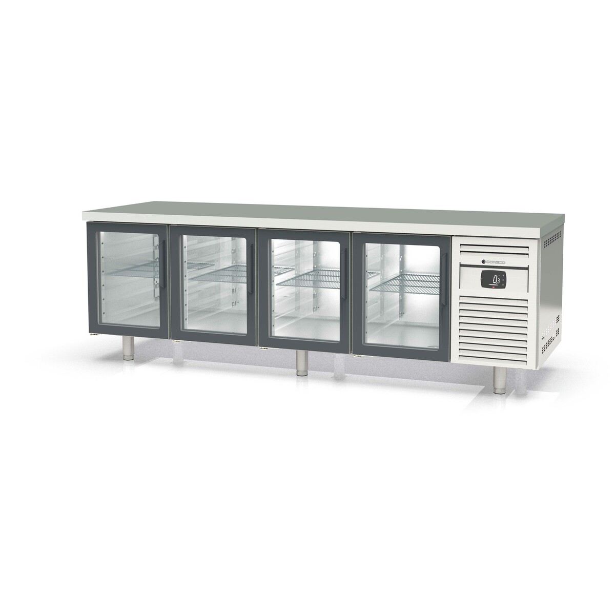 Meuble 800 négatif - 4 portes vitrées  CORECO-MCPV-250