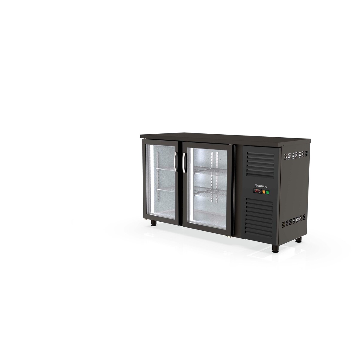 Arrière-bar positif H.820 2 p. vitrées battantes CORECO-SBE-150