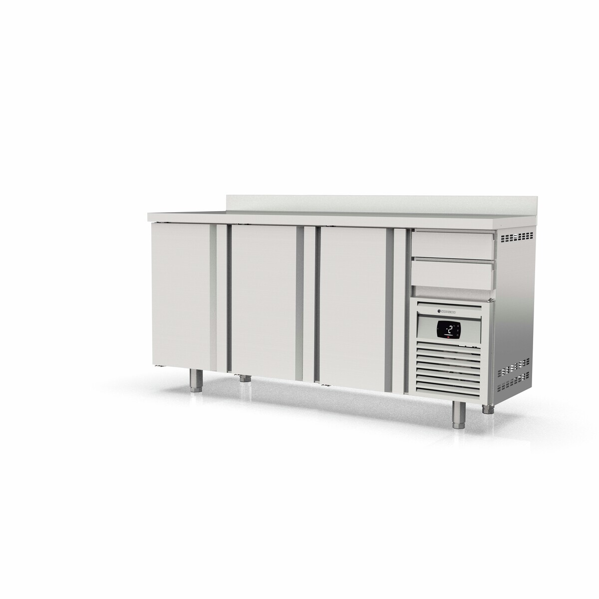 Arrière bar 600 positif 3 p. et 2 tiroirs neutres CORECO-FMR-200