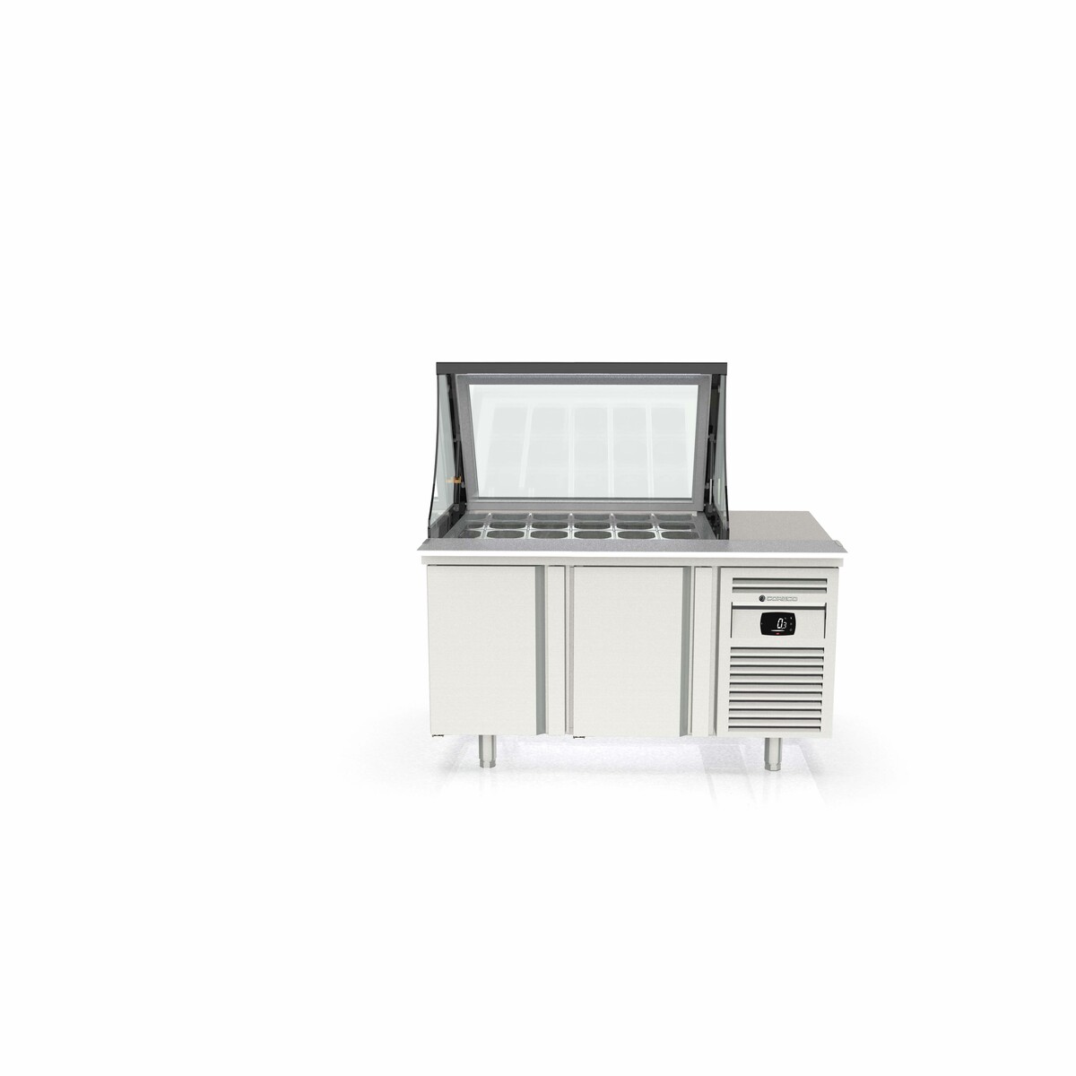 Meuble salade-bar 800 - 2 portes pleines CORECO-PC80-150-L