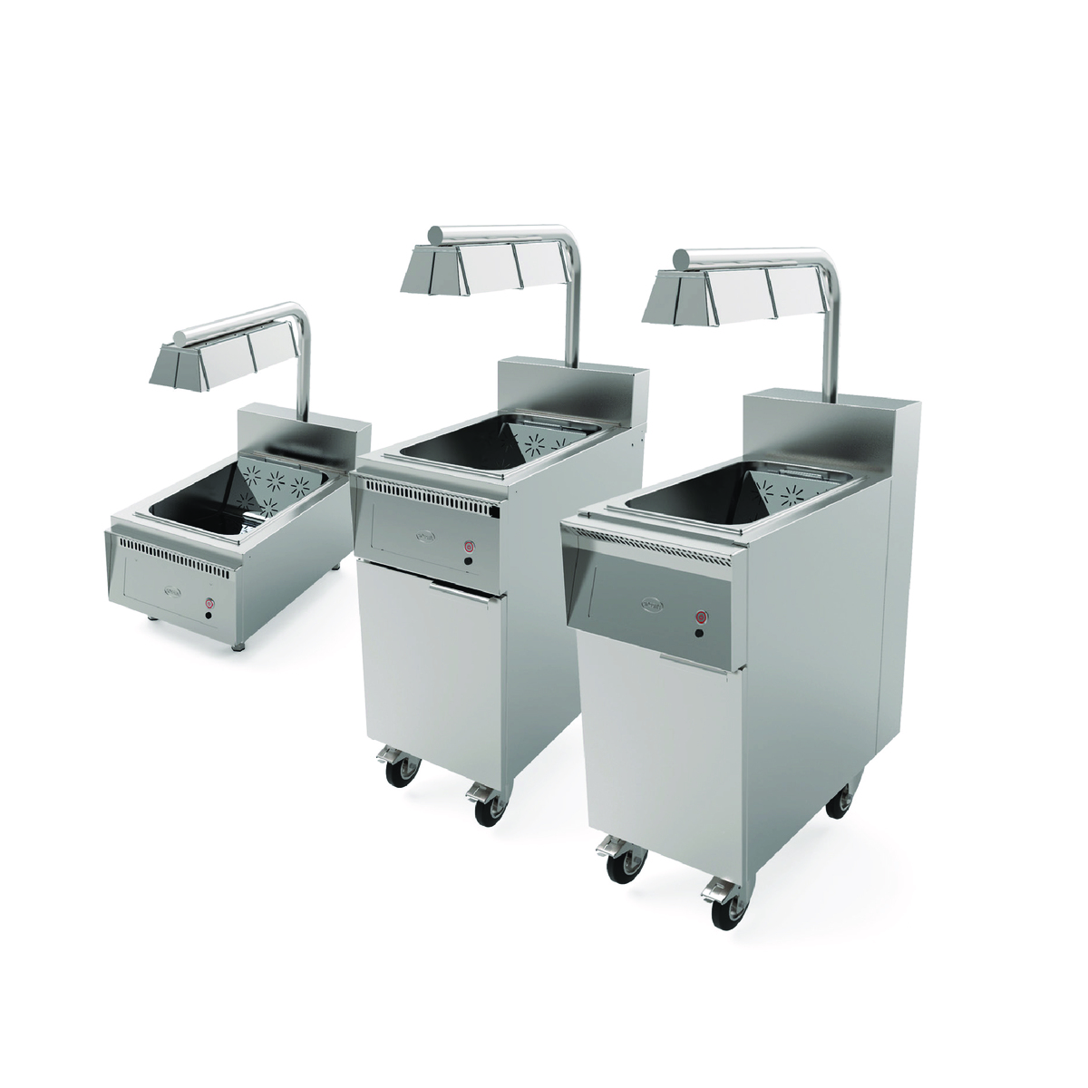 Poste de salage sur roulette avec lampe chauffante pour friteuse électrique Série 700 MIRROR-SALSTAE800