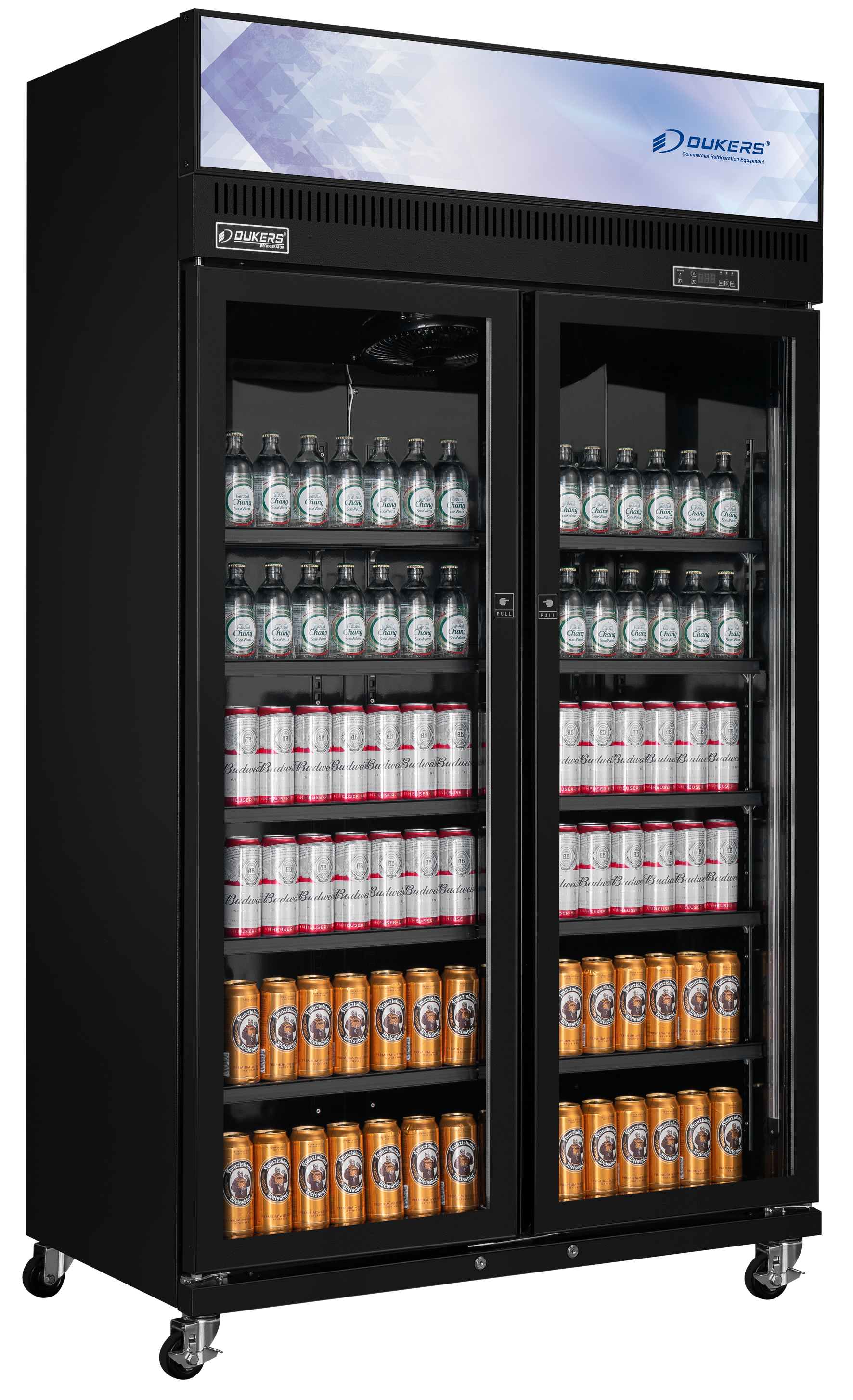 Armoire à boisson - 2 portes  vitrées - avec canopy - 1001 litres - LG-1200CF DUKERS