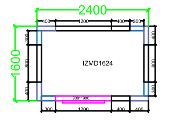 CHAMBRE FROIDE DIM 160x240x220 cm MODULAIRE NÉGATIVE AVEC SOL PIMAK IZMD1624-N