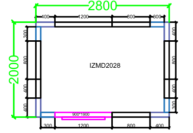 CHAMBRE FROIDE DIM 200x280x220 cm MODULAIRE NÉGATIVE AVEC SOL PIMAK IZMD2028-N
