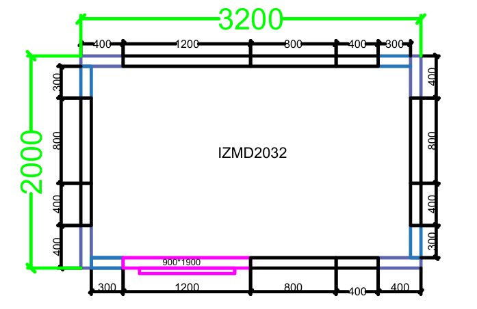CHAMBRE FROIDE DIM 200x320x220 cm MODULAIRE NÉGATIVE AVEC SOL PIMAK IZMD2032-N