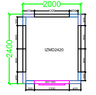 CHAMBRE FROIDE DIM 240x200x220 cm MODULAIRE NÉGATIVE AVEC SOL PIMAK IZMD2420-N