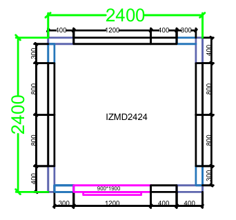 CHAMBRE FROIDE DIM 240x240x220 cm MODULAIRE NÉGATIVE AVEC SOL PIMAK IZMD2424-N