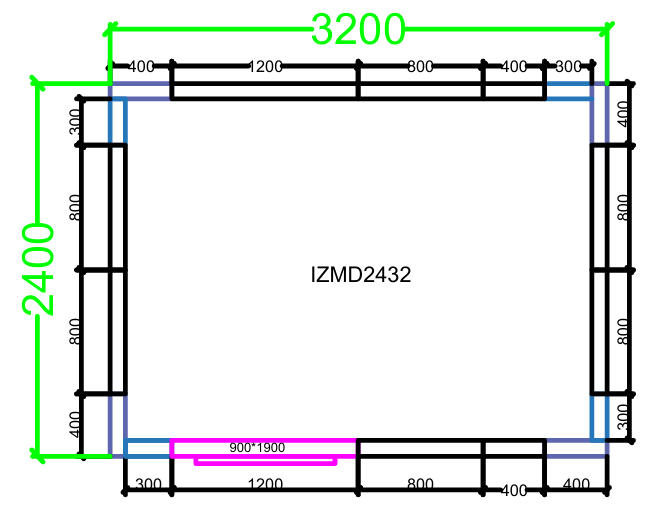 CHAMBRE FROIDE DIM 240x320x220 cm MODULAIRE NÉGATIVE AVEC SOL PIMAK IZMD2432-N