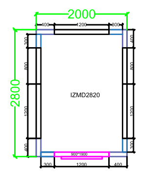CHAMBRE FROIDE DIM 280x200x220 cm MODULAIRE POSITIVE SANS SOL PIMAK IZMD2820-P