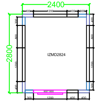 CHAMBRE FROIDE DIM 280x240x220 cm MODULAIRE NÉGATIVE AVEC SOL PIMAK IZMD2824-N