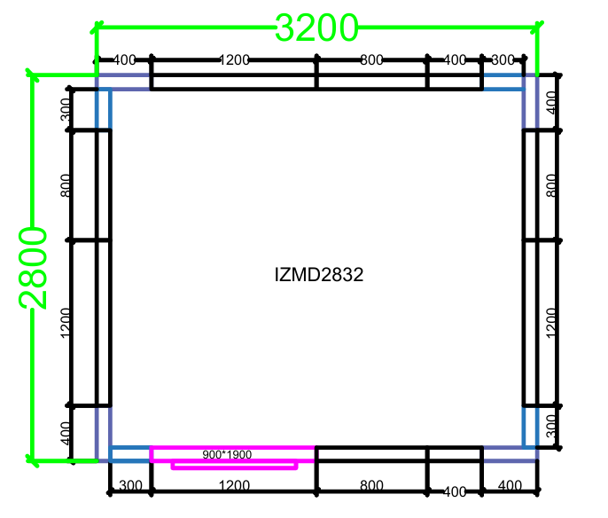 CHAMBRE FROIDE DIM 280x320x220 cm MODULAIRE NÉGATIVE AVEC SOL PIMAK IZMD2832-N