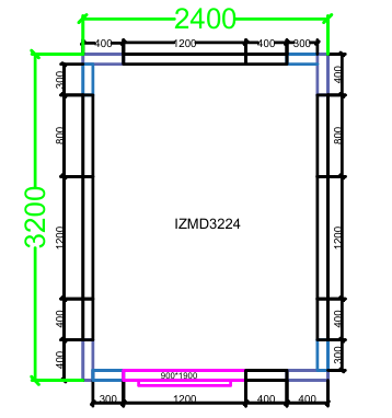 CHAMBRE FROIDE DIM 320x240x220 cm MODULAIRE NÉGATIVE AVEC SOL PIMAK IZMD3224-N