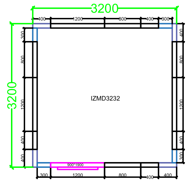 CHAMBRE FROIDE DIM 320x320x220 cm MODULAIRE NÉGATIVE AVEC SOL PIMAK IZMD3232-N