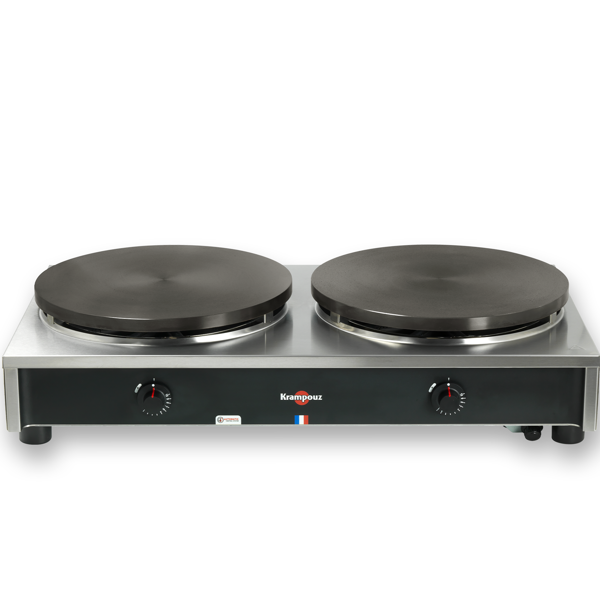 Crepiere gaz - gamme confort 8 br - thermostat - double chassis carre 2 x Ø 40 cm Krampouz CTCH8MA-KR