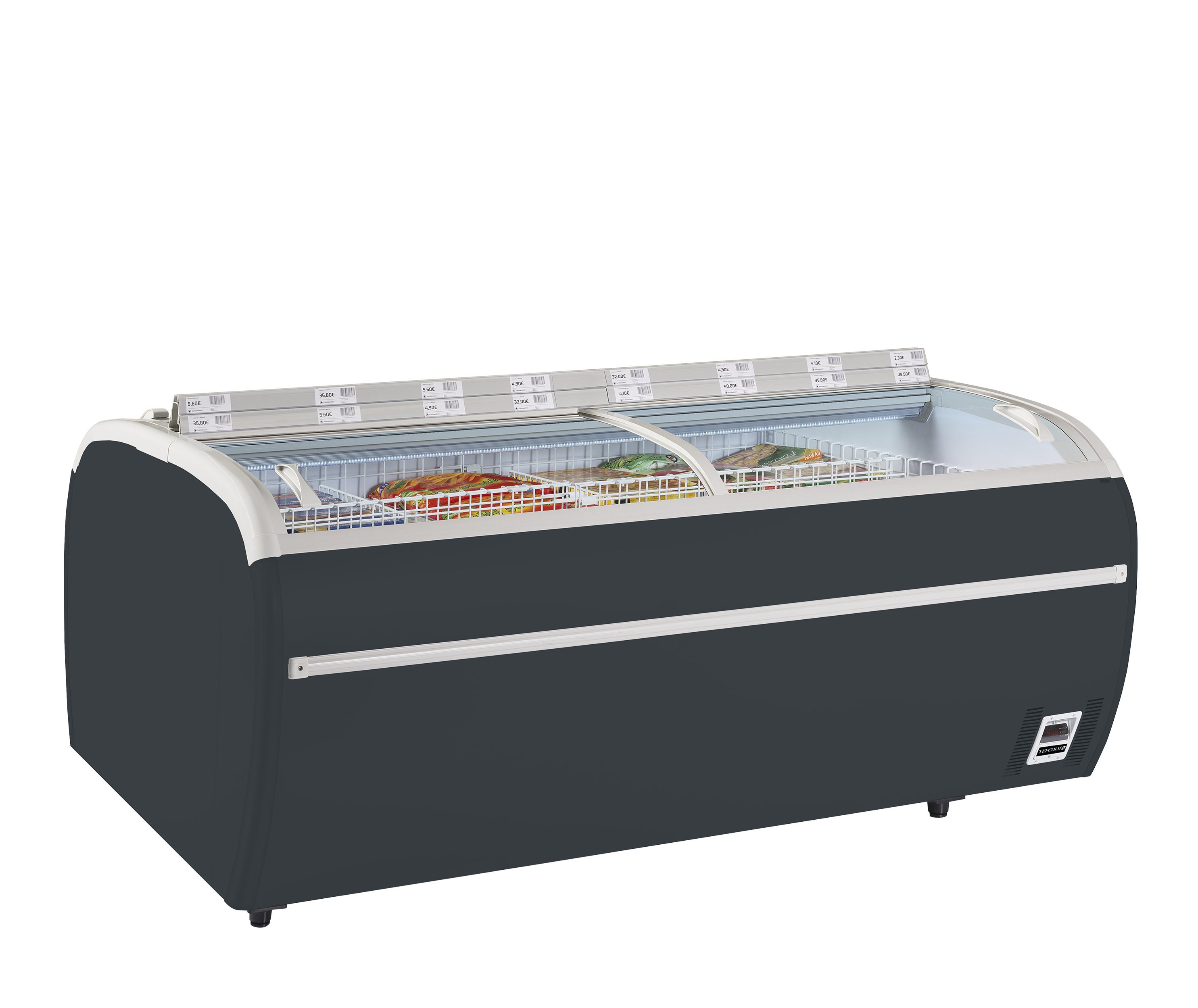 Réfrigérateur / congélateur de supermarché gris TEFCOLD-TWIN 220A-CF