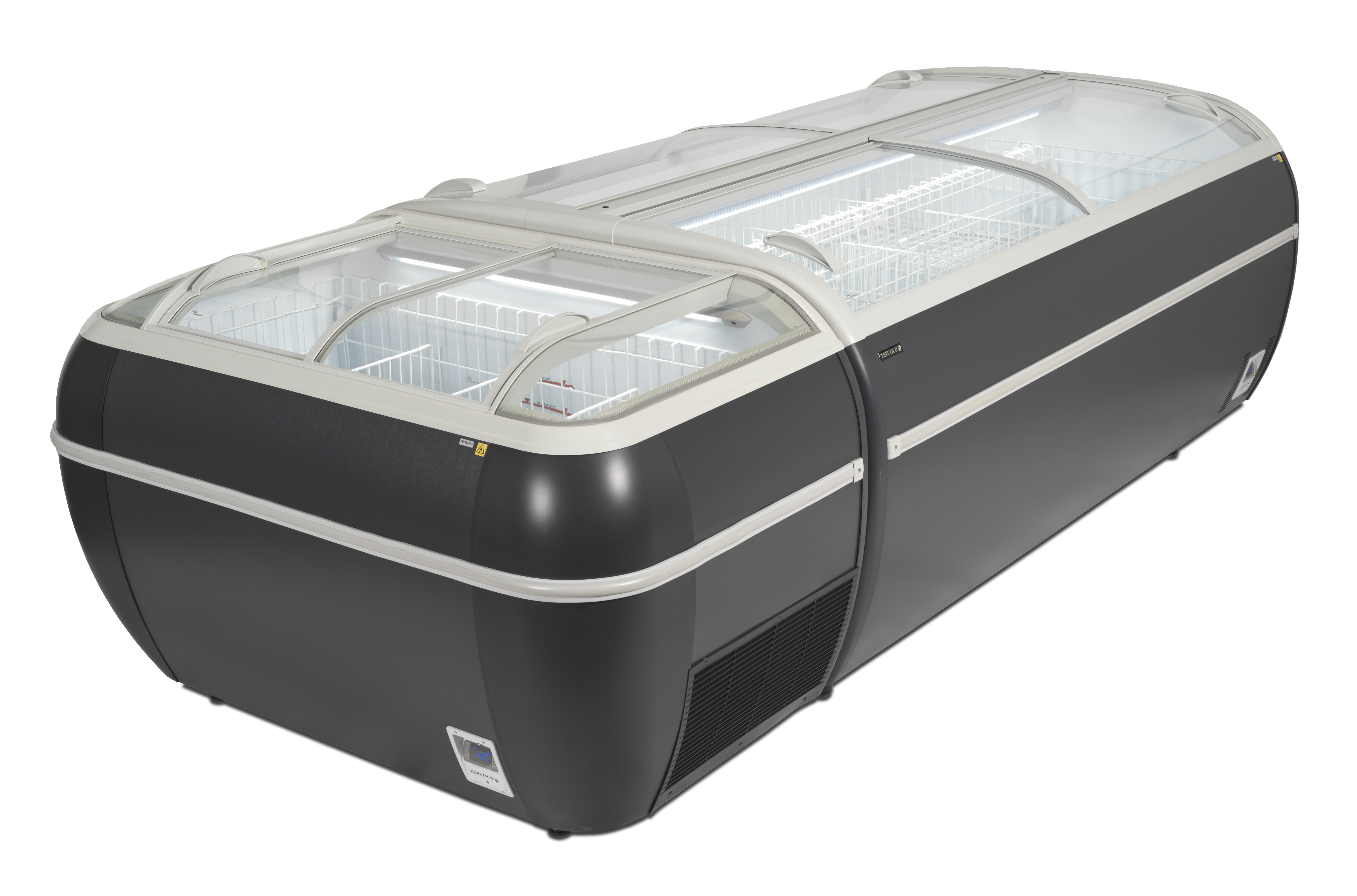 Réfrigérateur / congélateur de supermarché gris TEFCOLD-TWIN 220A-CF
