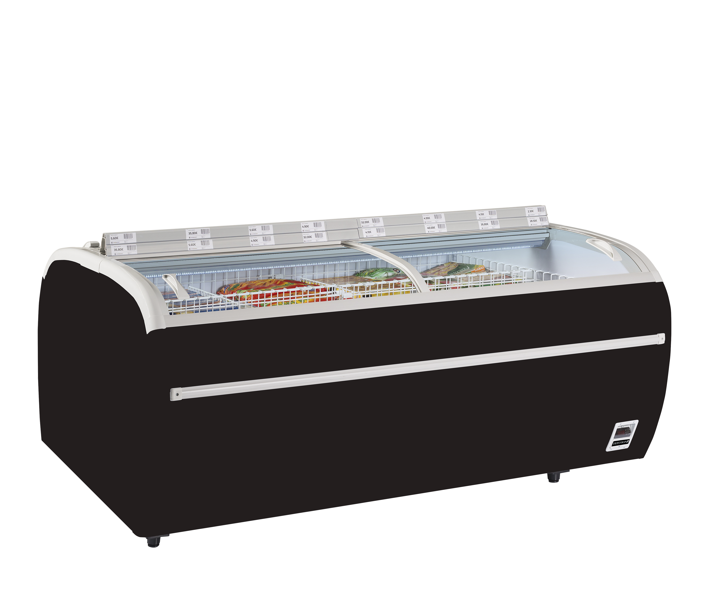 Réfrigérateur / congélateur de supermarché noir TEFCOLD-TWIN 220B-CF