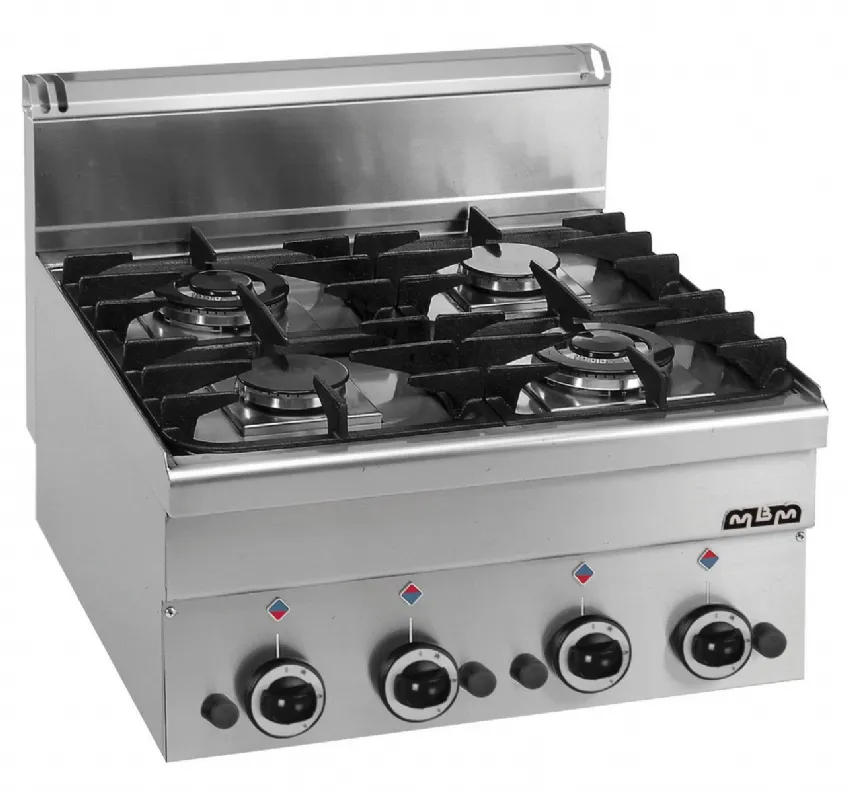 TOP CUISINIERE A GAS – 4 FEUX A SOUPAPES MBM MINIMA600-G4S6