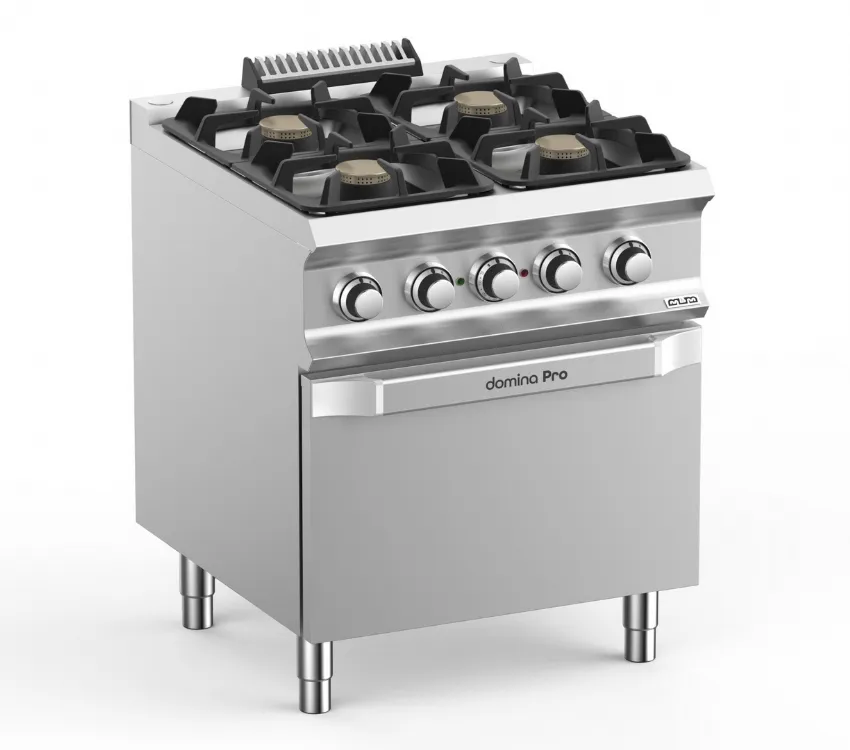CUISINIERE A GAZ 4 FEUX AVEC FOUR ELECTRIQUE VENTILE MBM FB77FEVXS DOMINA PRO 700