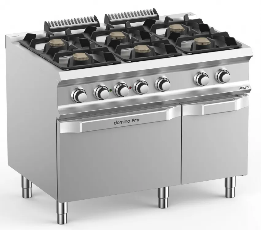 CUISINIERE A GAZ 6 FEUX SUR FOUR VENTILE MBM FB711AFEXS DOMINA PRO 700