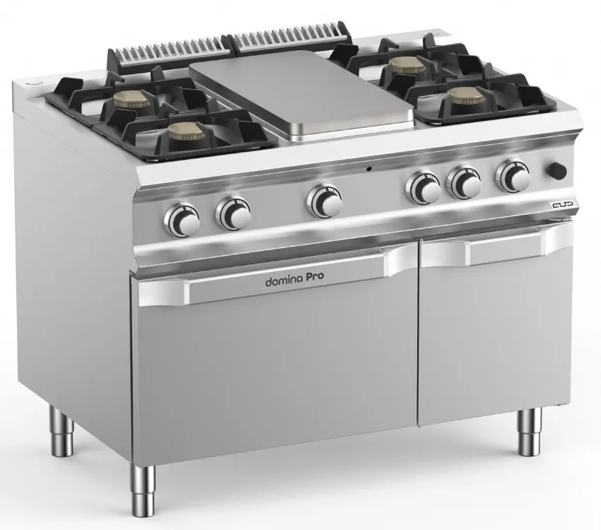 4 feu vifs, plaque central 5,5 kW, four gas, 1 porte MBM FB711MFG4XL DOMINA PRO 700