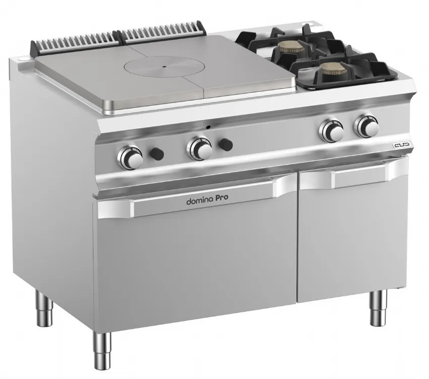 2 feu vifs, plaque cup de feu 9 kW, four gas, 1 porte MBM TPG711FG2XL DOMINA PRO 700