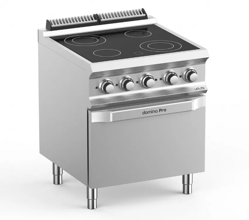 PLAN DE CUISSON ELECTRIQUE EN VIITROCERAMIQUE SUR FOUR, 4 PLAQUES MBM VC77FE DOMINA PRO 700