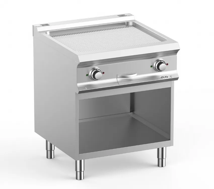 FRY-TOP ELECTRIQUE  SUR ARMOIRE, 1 PLAQUE RAYEE CHROMEE MBM FTBE77ARC DOMINA PRO 700