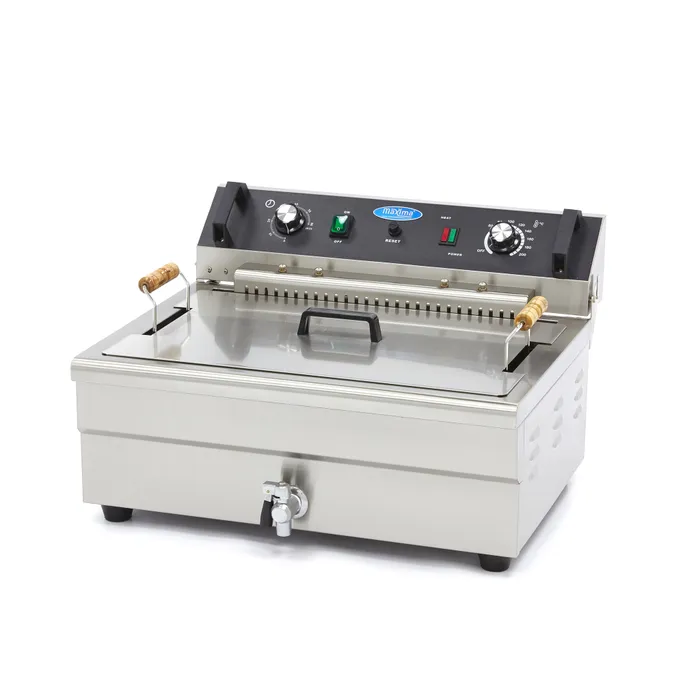 Friteuse Électrique - 20 L - 1 panier avec robinet de vidange -MAXIMA 09365020