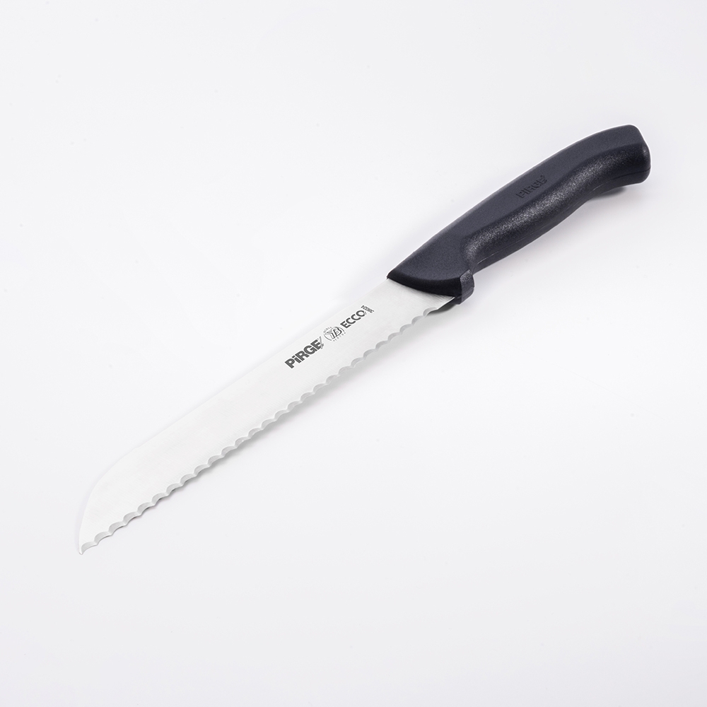 Couteau à pain professionnel dentelé 17,5 cm noir PIRGE