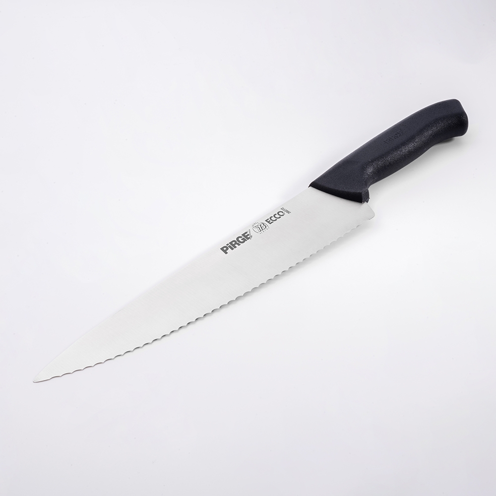 Couteau de chef 25 cm dentelé noir PIRGE