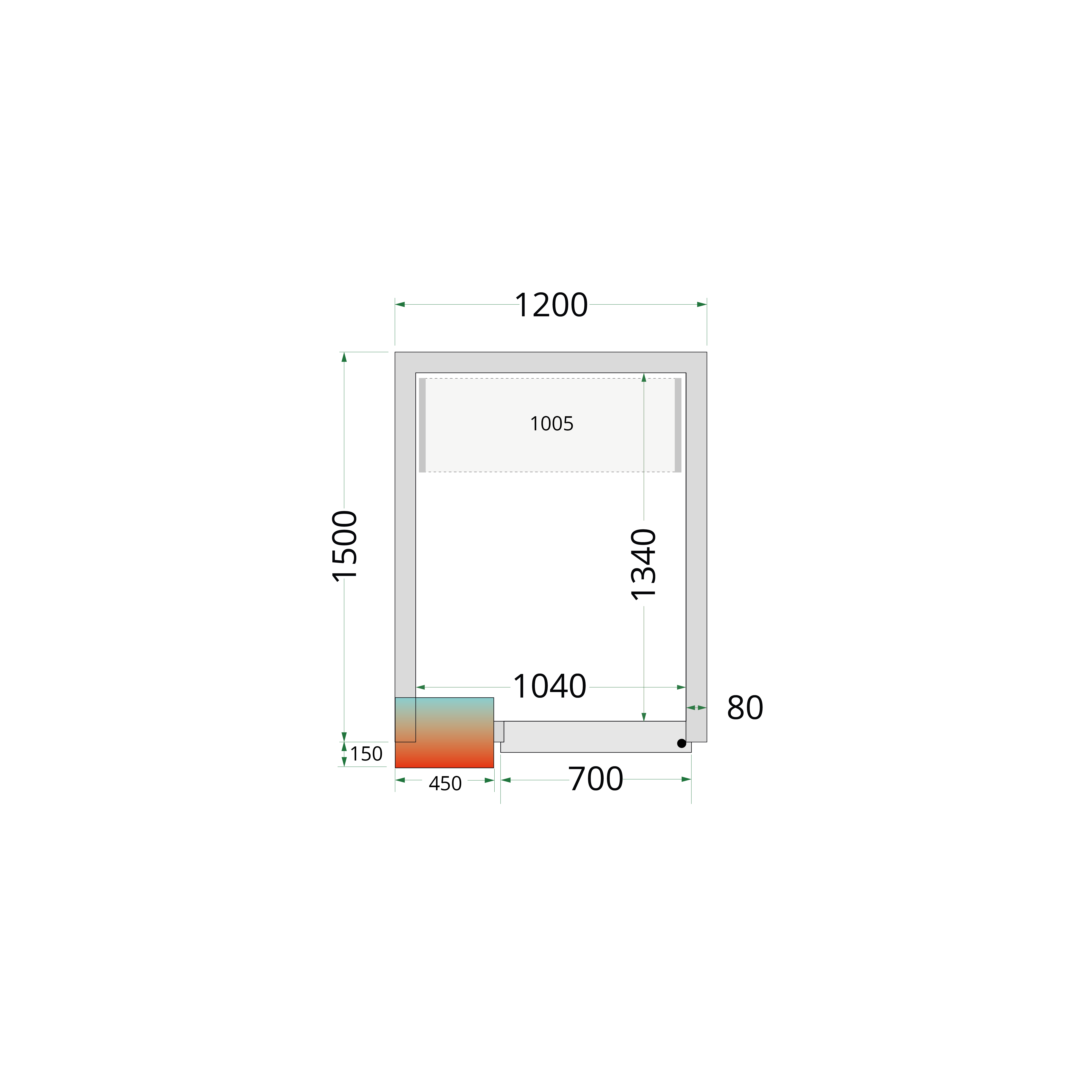 Panneaux de chambre froide 80 mm TEFCOLD-CR 120x150x220