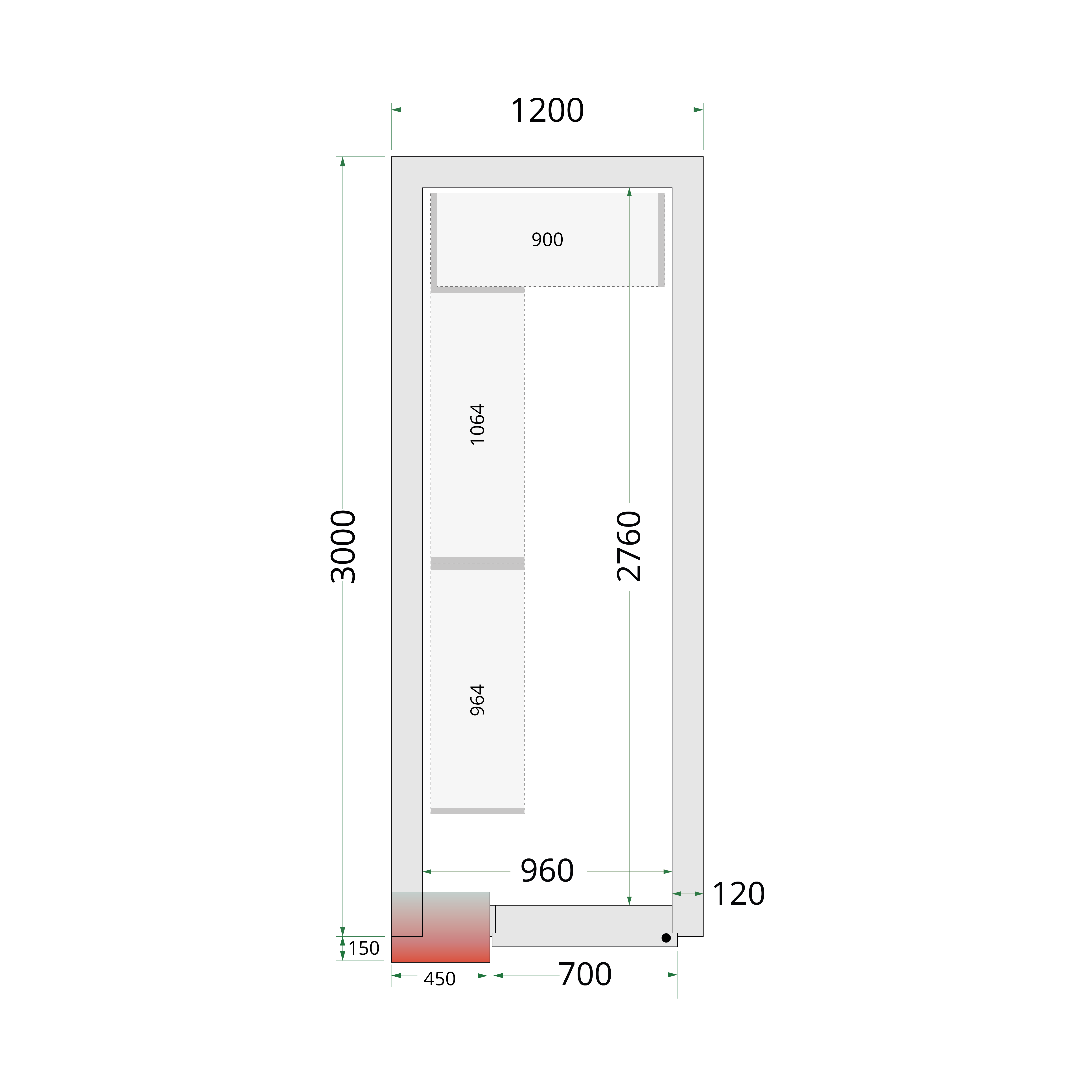 Panneaux de chambre froide 120 mm TEFCOLD-CR 120x300x220