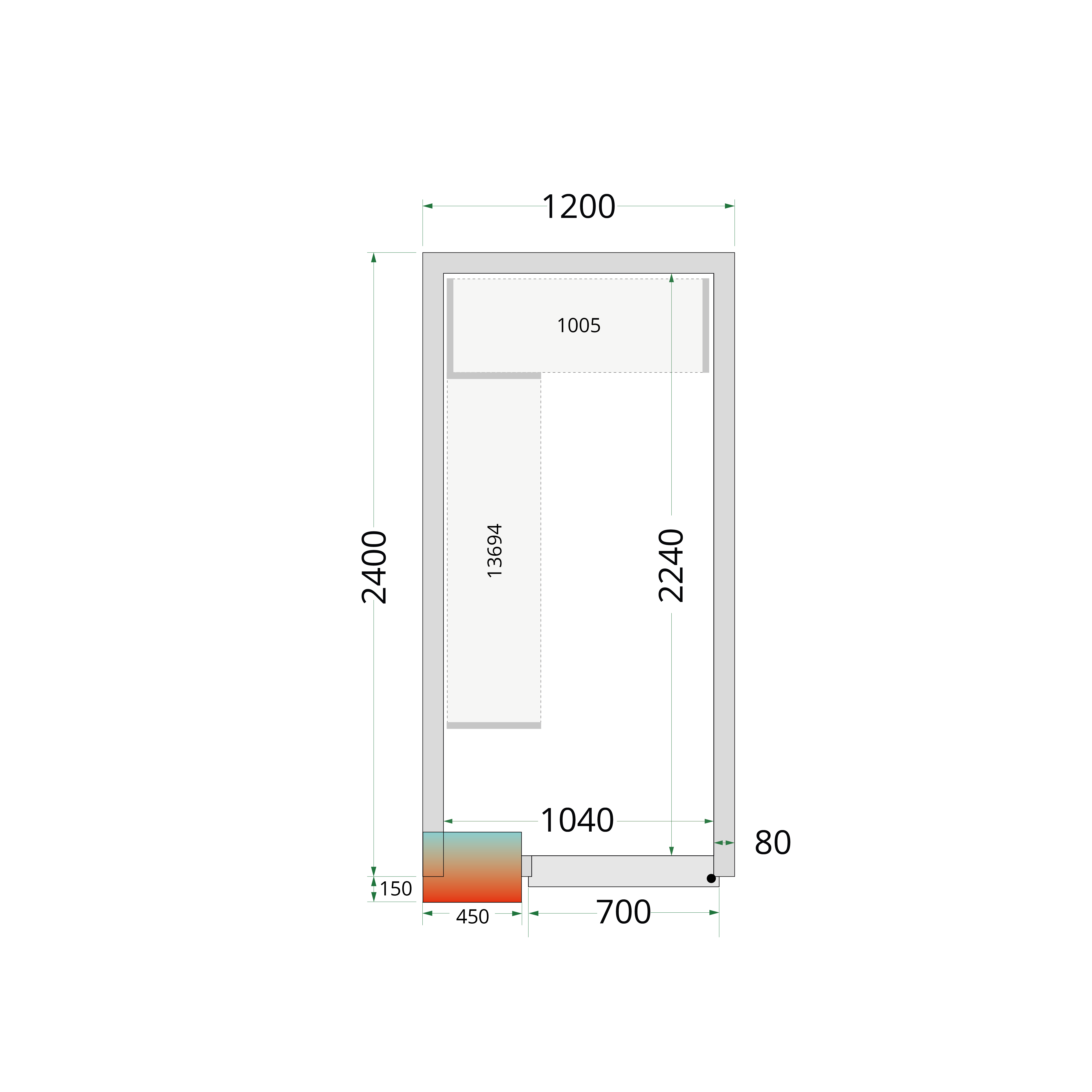 Chambre froide TEFCOLD-CRPF1224