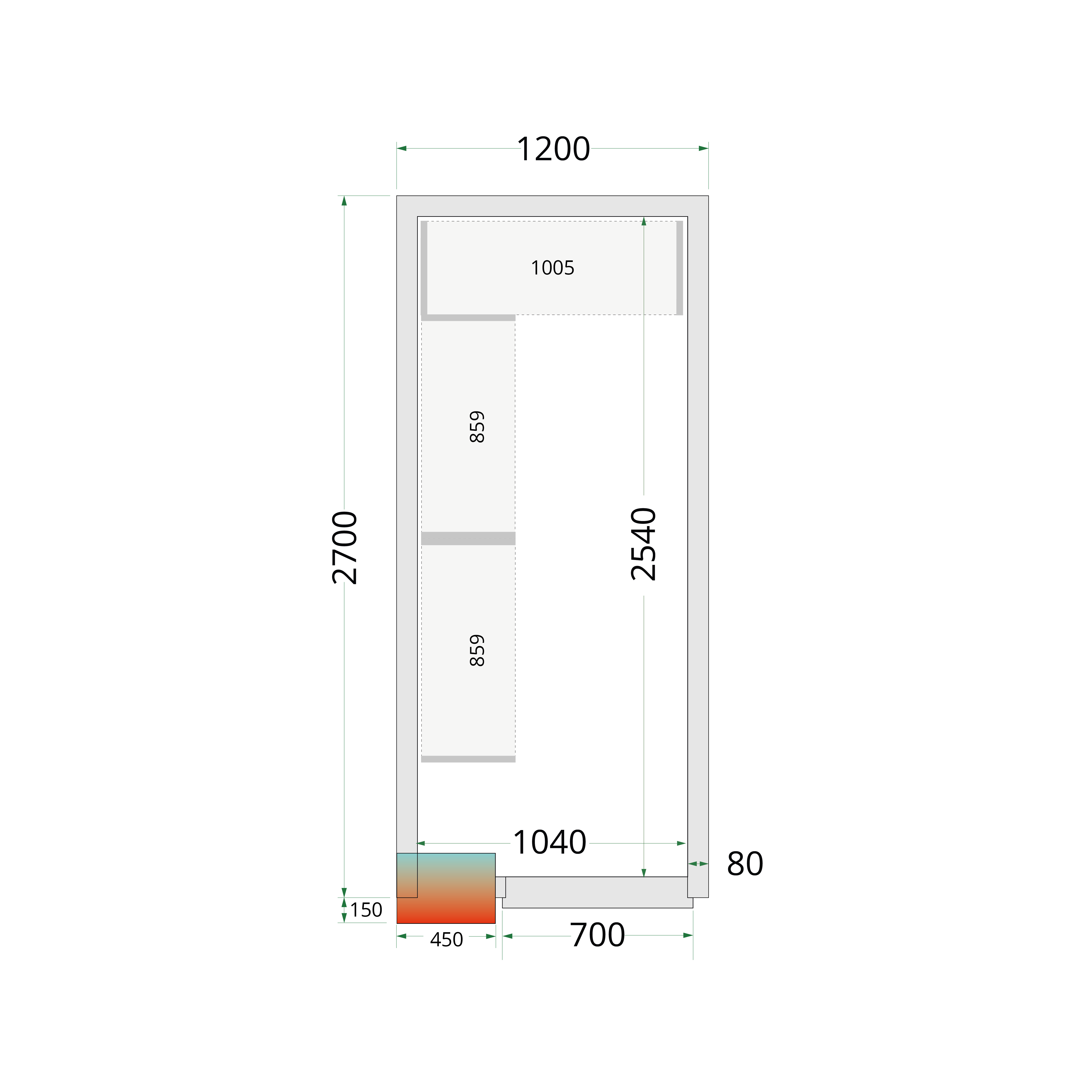 Chambre froide TEFCOLD-CRPF1227