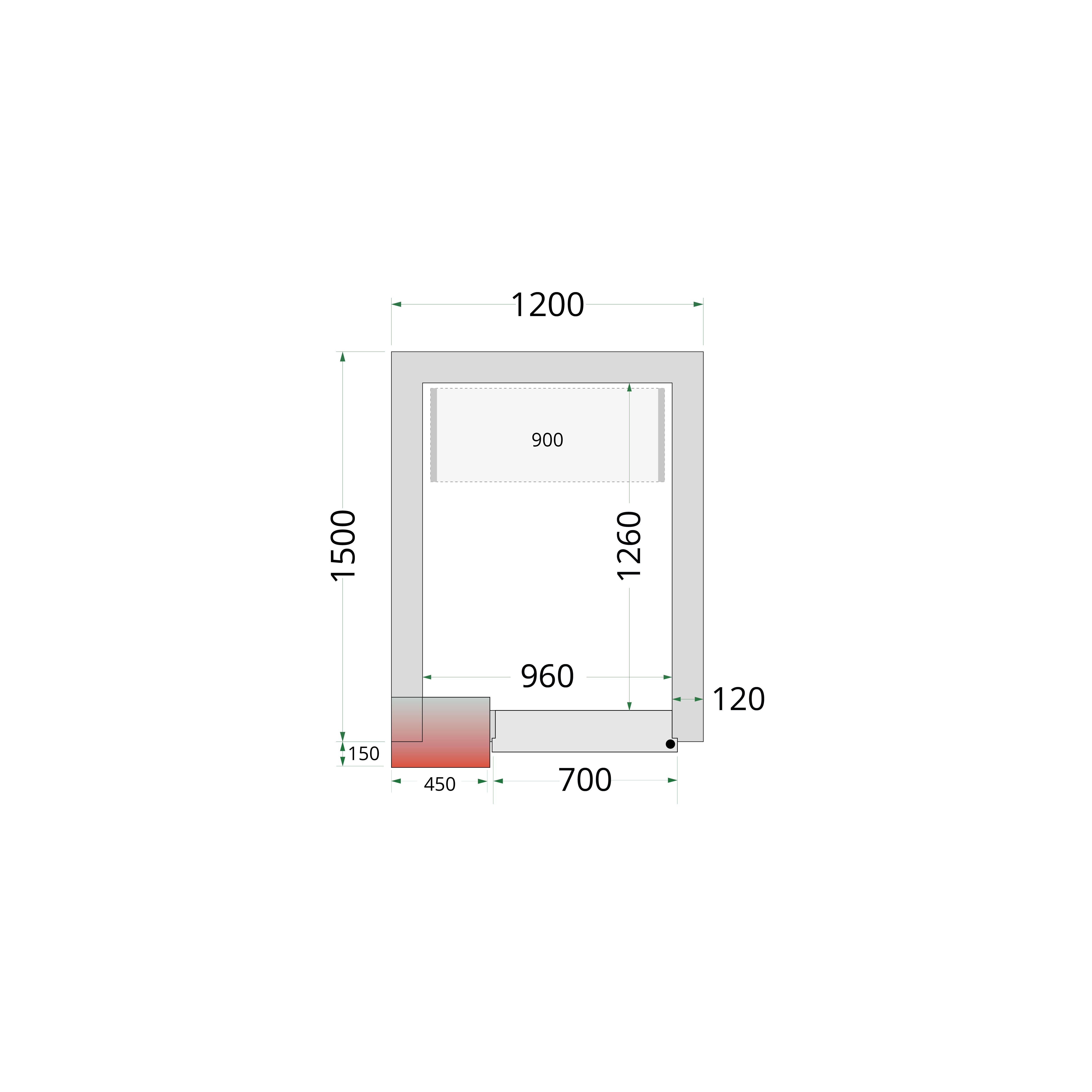 Chambre froide négative TEFCOLD-CRNF1215