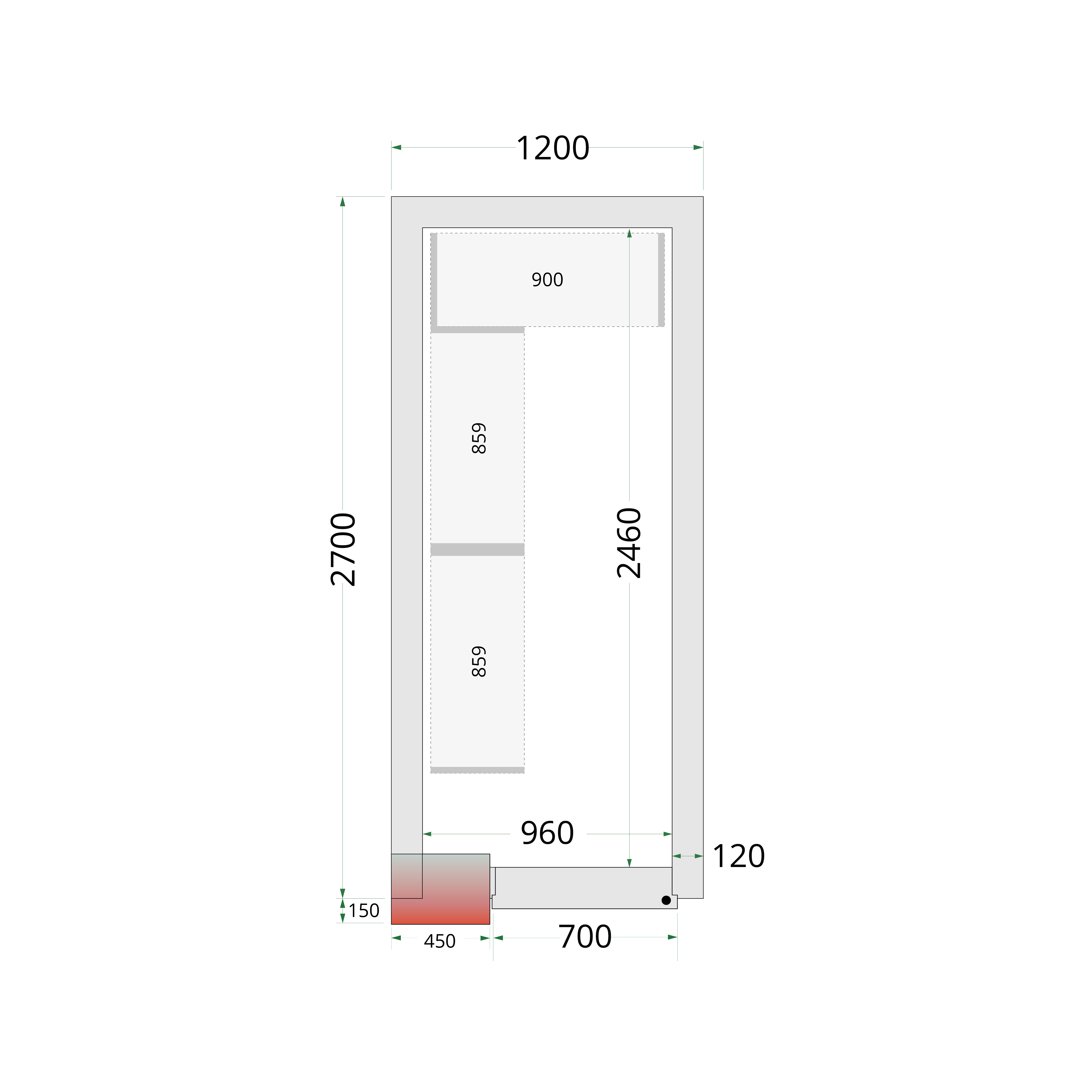 Chambre froide négative TEFCOLD-CRNF1227