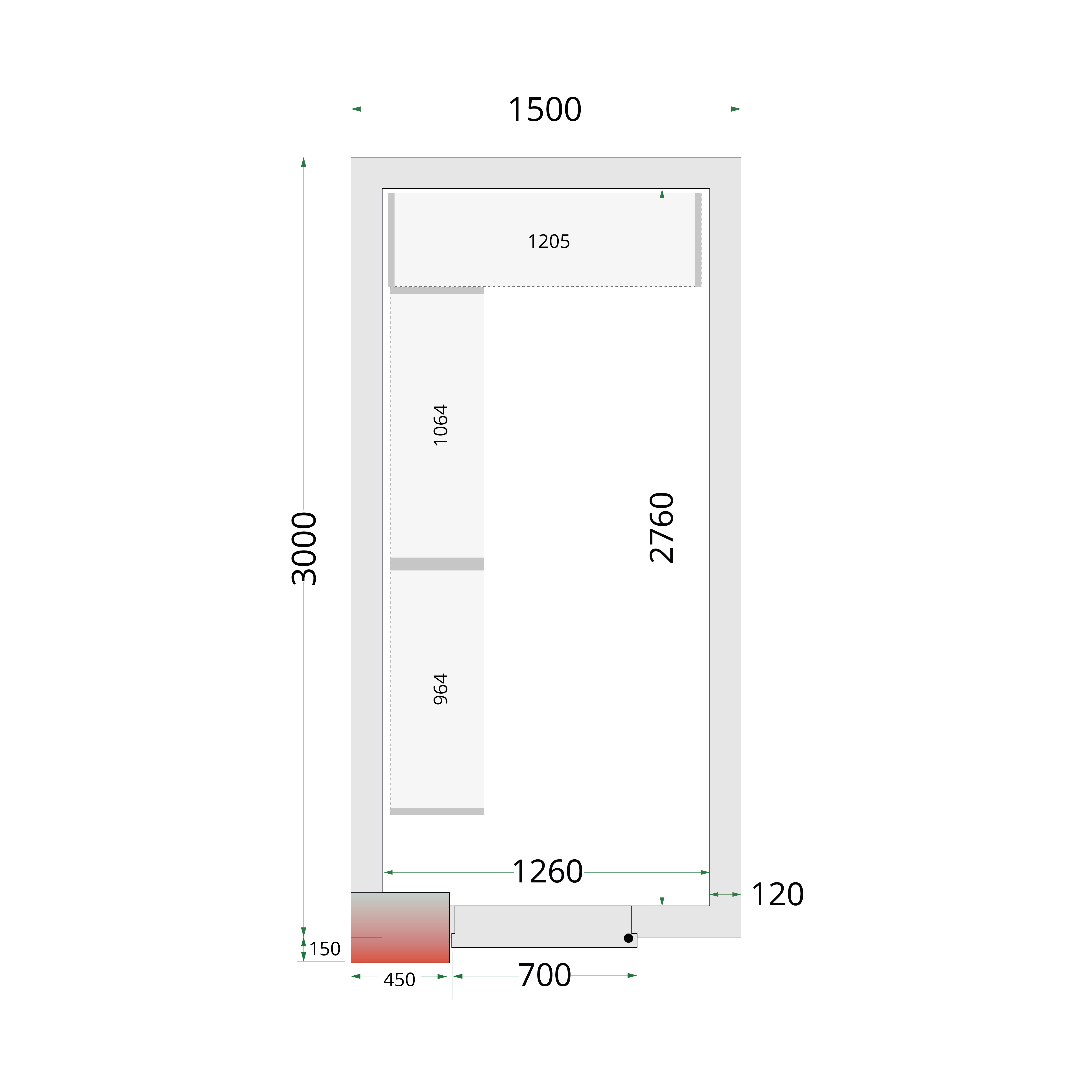 Chambre froide négative TEFCOLD-CRNF1530