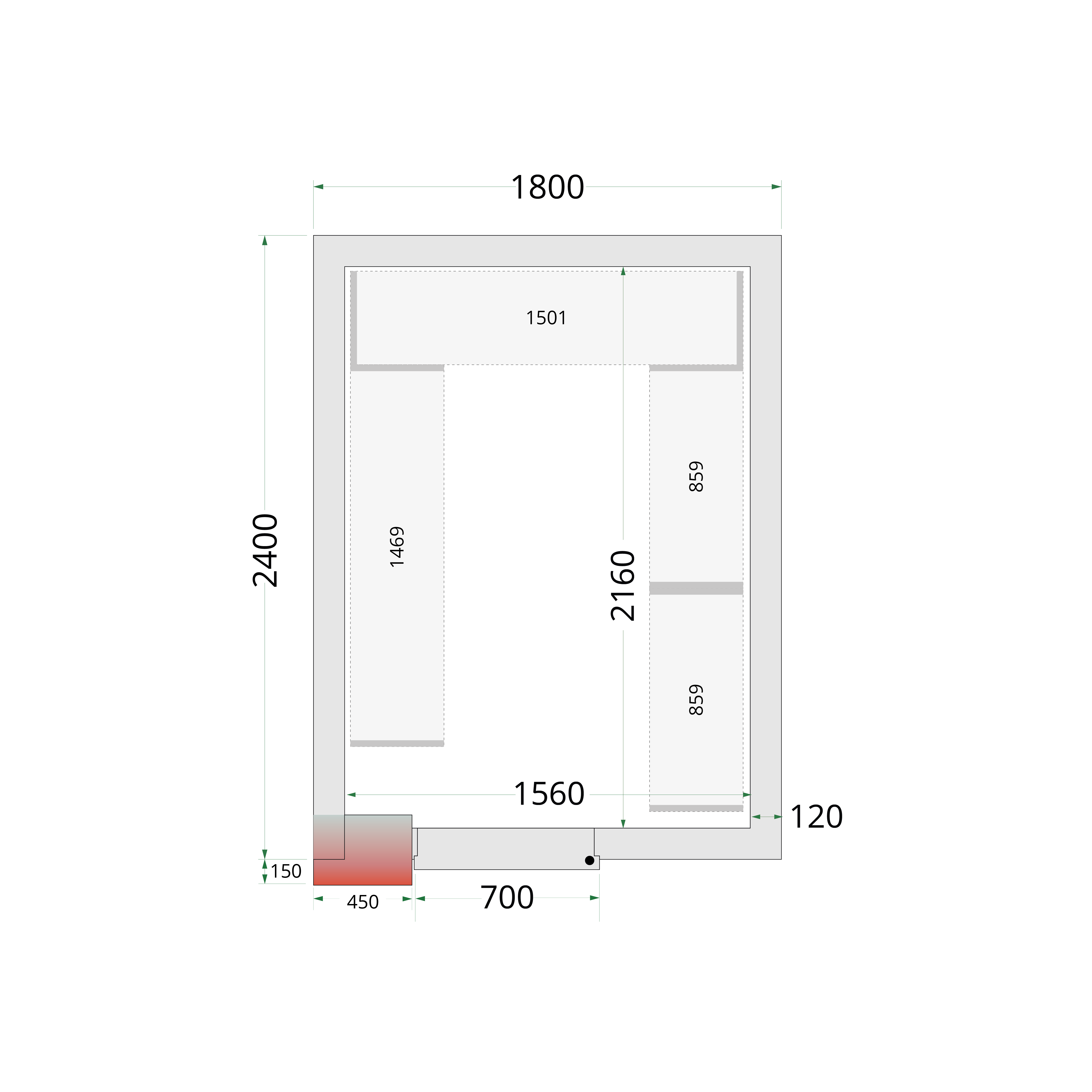 Chambre froide négative TEFCOLD-CRNF1824
