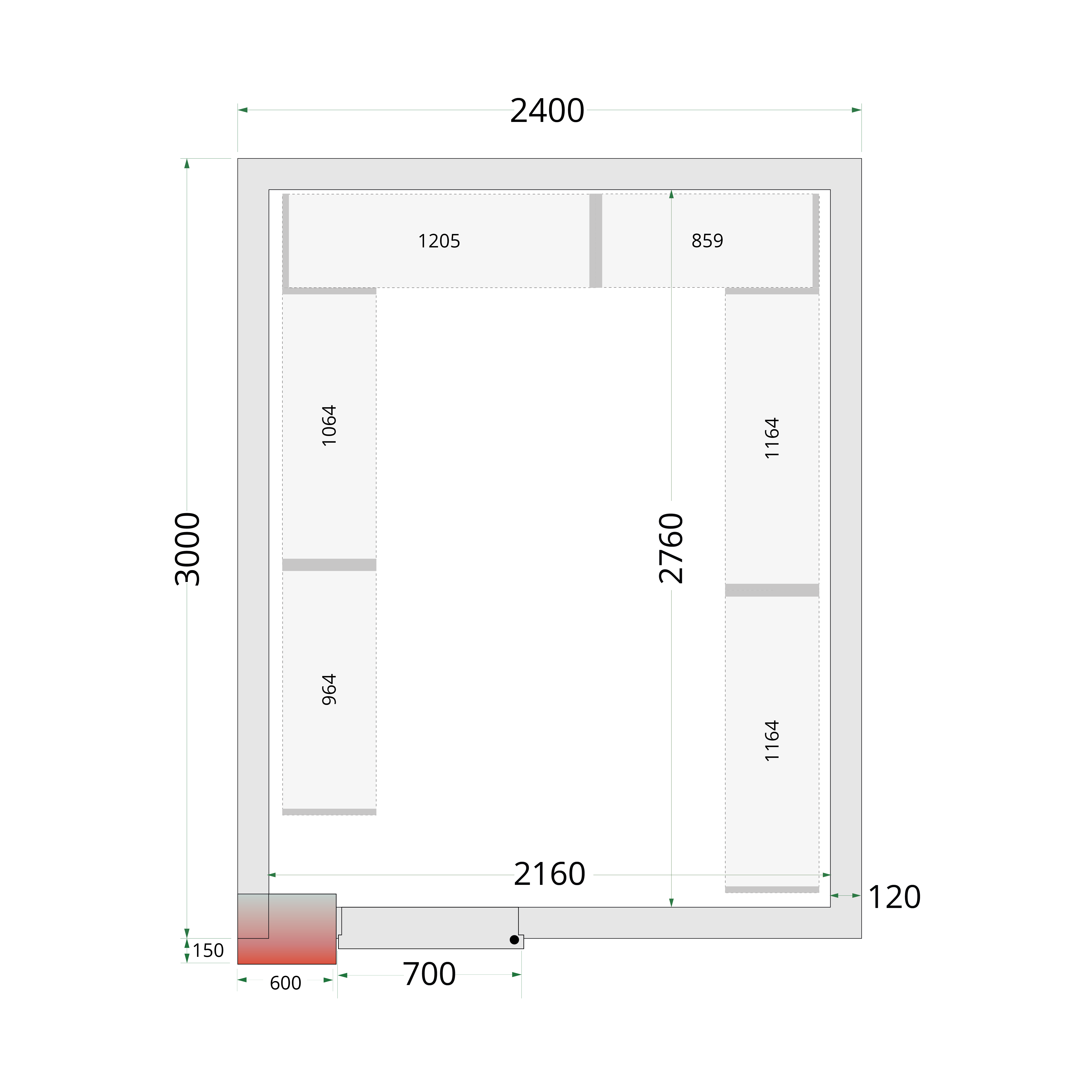 Chambre froide négative TEFCOLD-CRNF2430