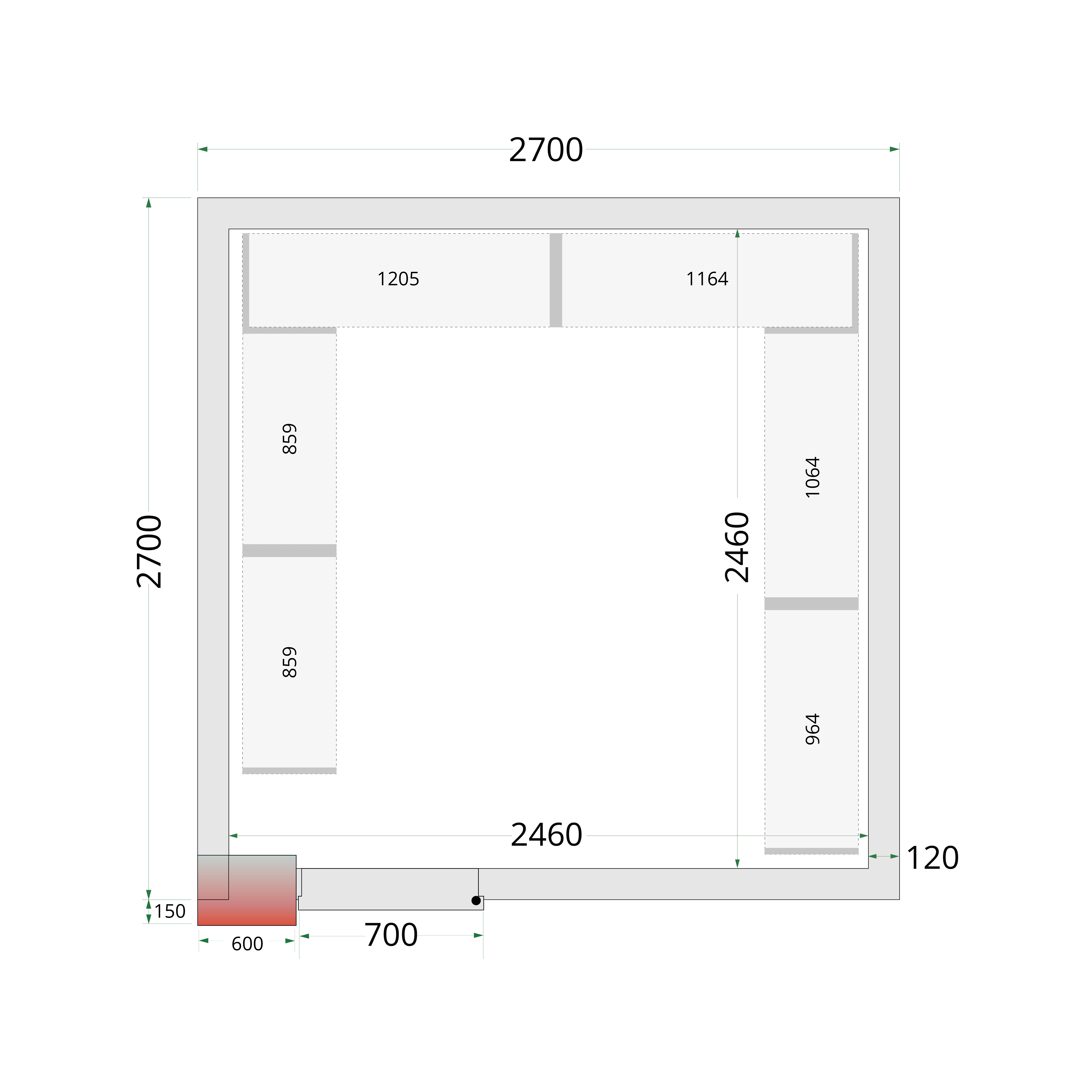 Chambre froide négative TEFCOLD-CRNF2727