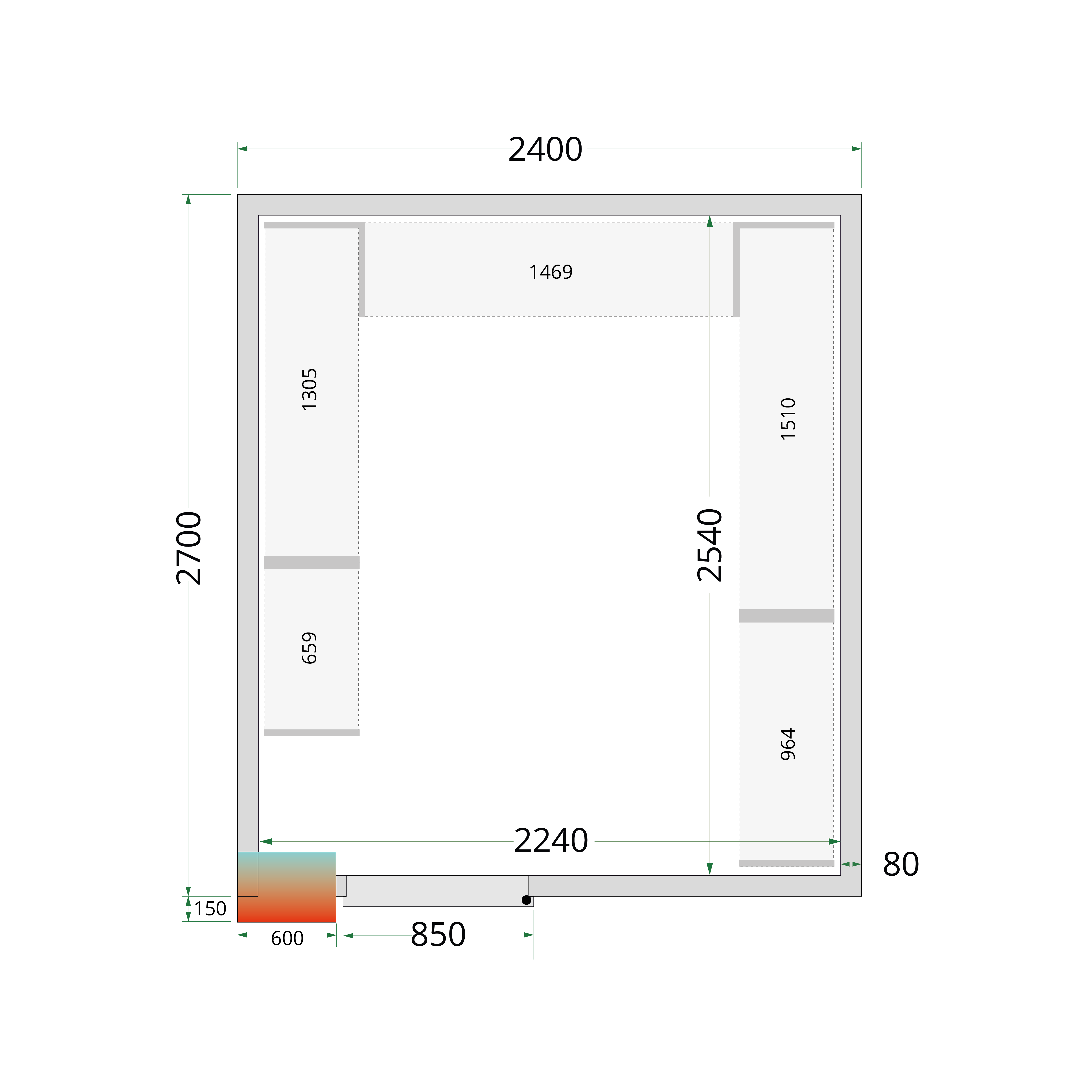 Chambre froide TEFCOLD-CRPF2427WD