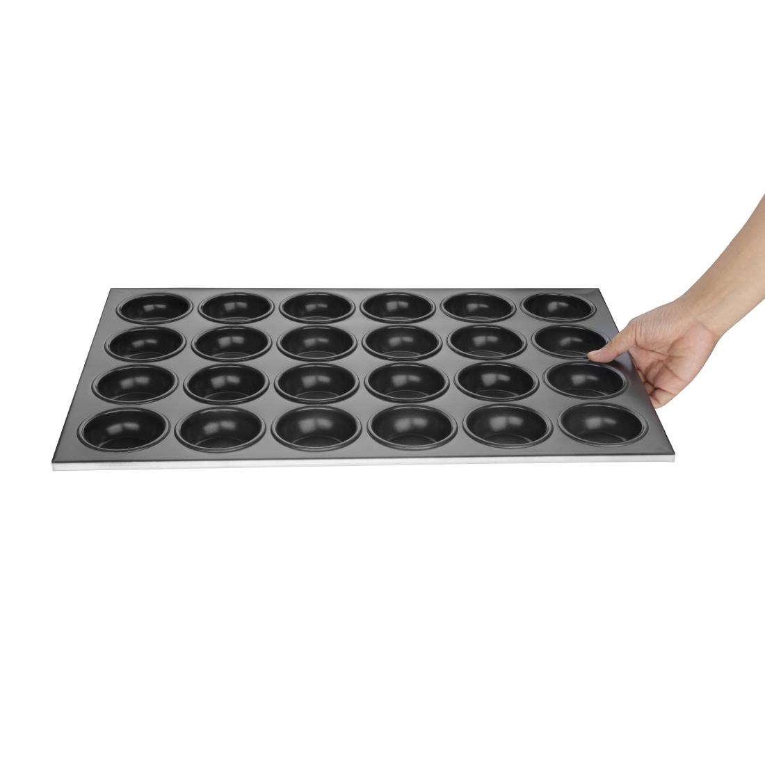 Plaque aluminium antiadhésive de 24 moules à muffins Vogue C564
