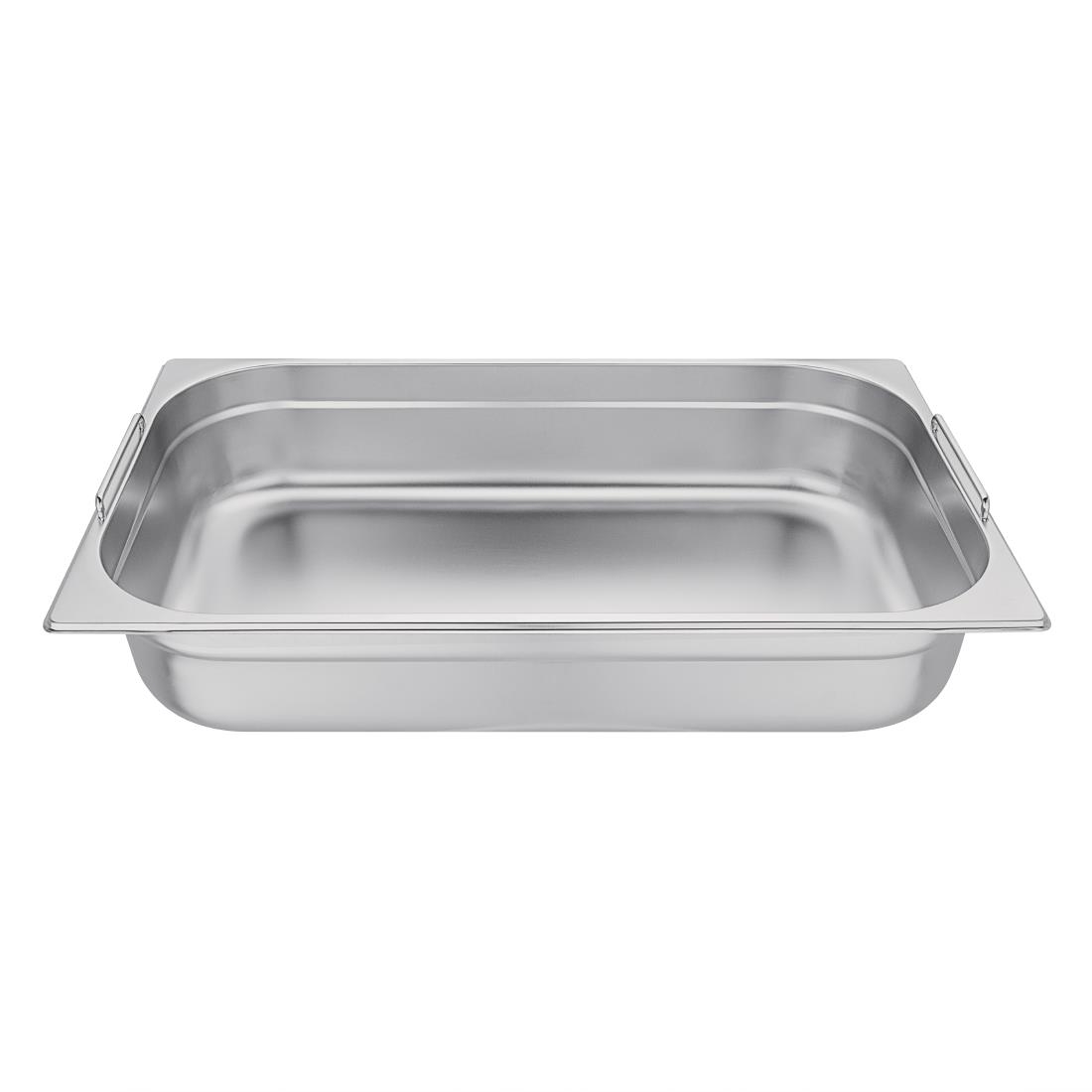 Bac GN 1/1 en inox avec poignées Vogue 100mm CB179
