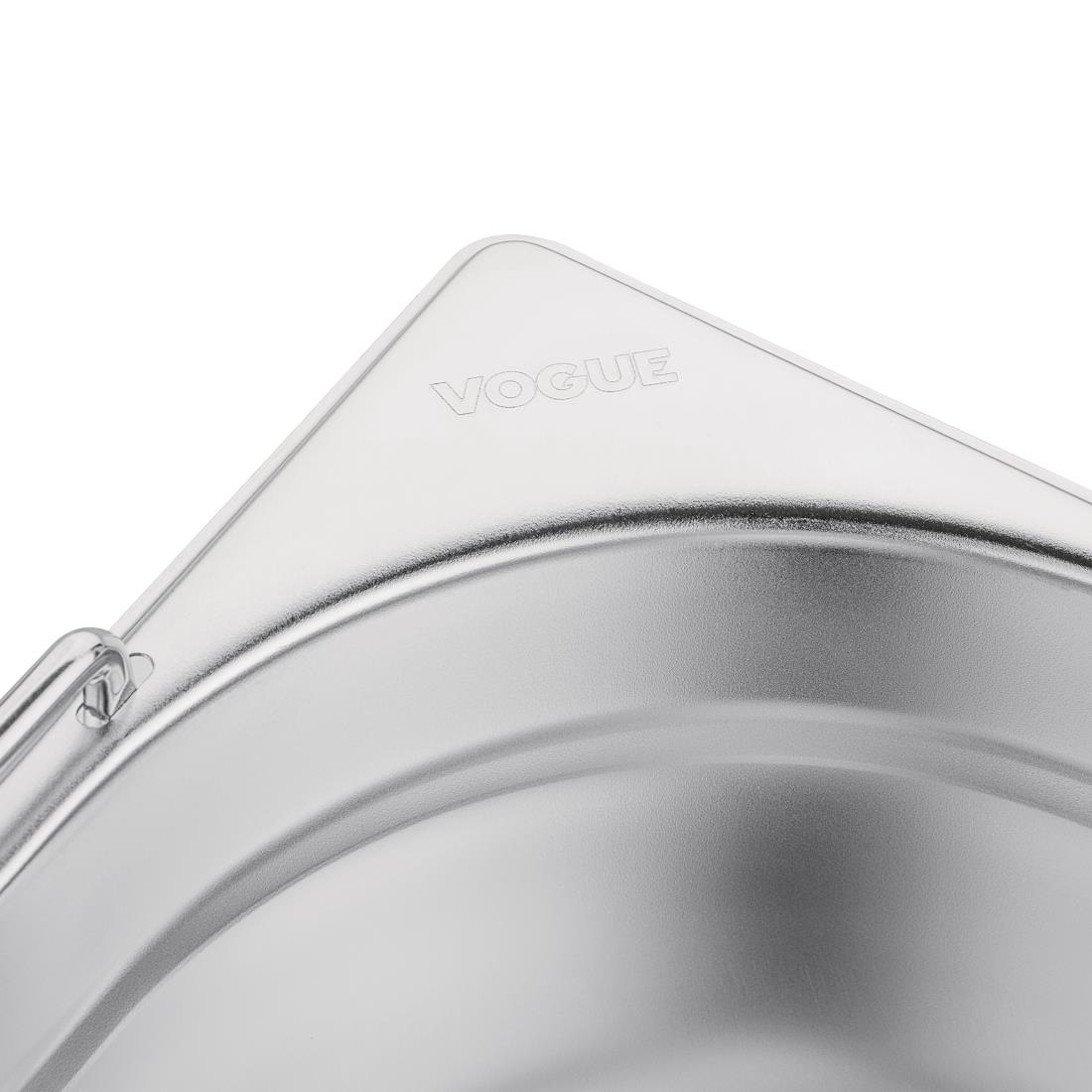 Bac GN 1/1 en inox avec poignées Vogue 100mm CB179