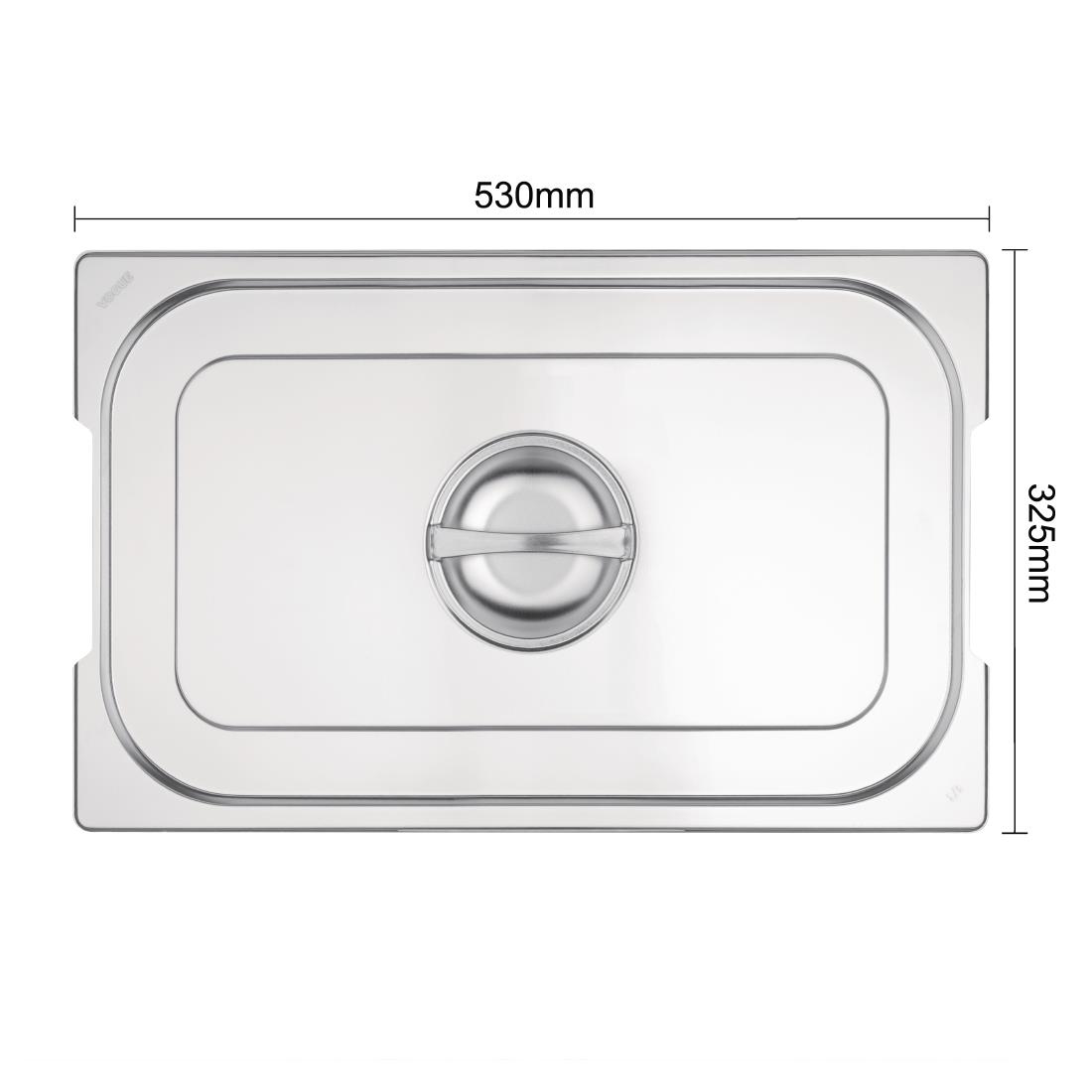 Couvercle inox GN 1/1 avec poignée Vogue CB181